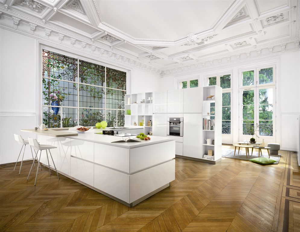 moderne witte keuken