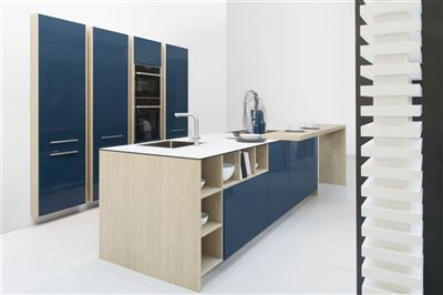moderne blauwe keuken